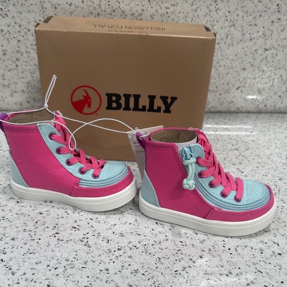 Billy Kids High-Top Sneakers - Fuchsia and Aqua - Picture 5 of 5